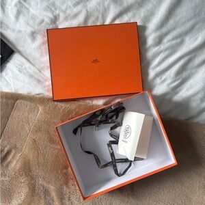 Hermes Orange Gift Box with Black Ribbon